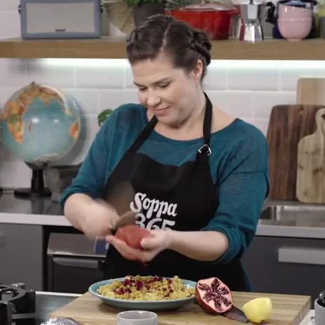 58 - Porkkanafritterit ja granaattiomenacouscous